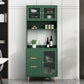 3 Drawer Sideboard Glam Style 78-inch Height Cupboard for Living Room 31"L x 16"W x 77"H Green Clearhalo 'buffet_sideboard' 'Buffets & Sideboards' 'furn' 'furn_buffet_sideboard' 'Furniture' 'furniture_buffet_sideboard' 'Kitchen & Dining Furniture' 5087435