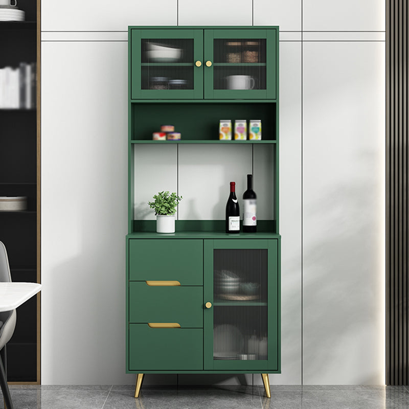 3 Drawer Sideboard Glam Style 78-inch Height Cupboard for Living Room 31"L x 16"W x 77"H Green Clearhalo 'buffet_sideboard' 'Buffets & Sideboards' 'furn' 'furn_buffet_sideboard' 'Furniture' 'furniture_buffet_sideboard' 'Kitchen & Dining Furniture' 5087435