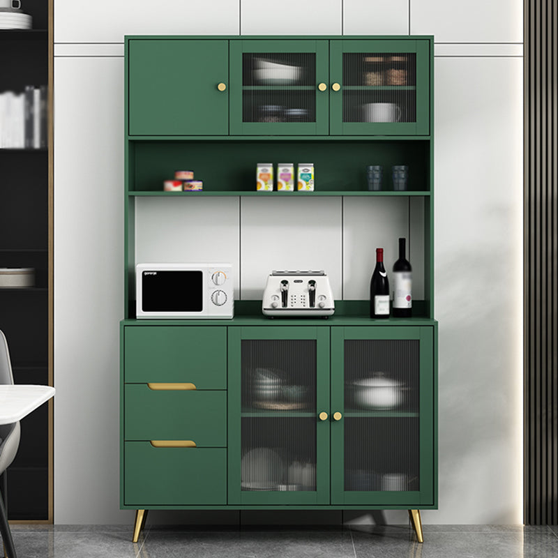 3 Drawer Sideboard Glam Style 78-inch Height Cupboard for Living Room 47"L x 16"W x 77"H Green Clearhalo 'buffet_sideboard' 'Buffets & Sideboards' 'furn' 'furn_buffet_sideboard' 'Furniture' 'furniture_buffet_sideboard' 'Kitchen & Dining Furniture' 5087436