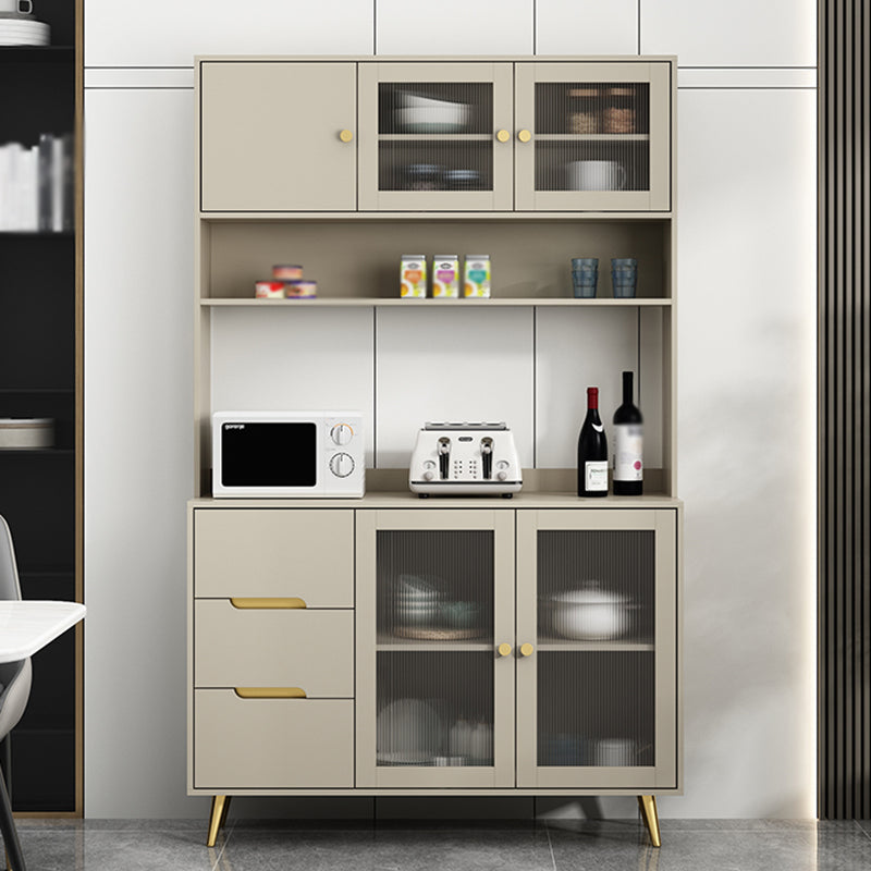 3 Drawer Sideboard Glam Style 78-inch Height Cupboard for Living Room 47"L x 16"W x 77"H Champagne Clearhalo 'buffet_sideboard' 'Buffets & Sideboards' 'furn' 'furn_buffet_sideboard' 'Furniture' 'furniture_buffet_sideboard' 'Kitchen & Dining Furniture' 5087444