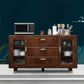 Modern Rubberwood Solid Wood Sideboard 34.5" H Brown Credenza for Dining Room Clearhalo 'buffet_sideboard' 'Buffets & Sideboards' 'Furniture' 'furniture_buffet_sideboard' 'Kitchen & Dining Furniture' 5087468