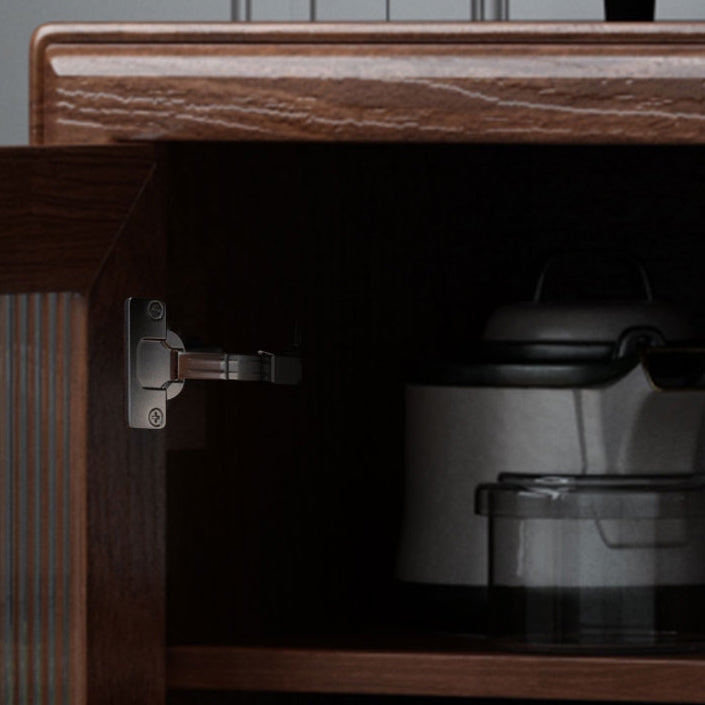 Modern Rubberwood Solid Wood Sideboard 34.5" H Brown Credenza for Dining Room Clearhalo 'buffet_sideboard' 'Buffets & Sideboards' 'Furniture' 'furniture_buffet_sideboard' 'Kitchen & Dining Furniture' 5087476