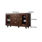 Modern Rubberwood Solid Wood Sideboard 34.5" H Brown Credenza for Dining Room Clearhalo 'buffet_sideboard' 'Buffets & Sideboards' 'Furniture' 'furniture_buffet_sideboard' 'Kitchen & Dining Furniture' 5087481