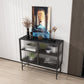 Modern Black Iron Sideboard Glass Doors Cabinets Dining Server for Living Room Clearhalo 'buffet_sideboard' 'Buffets & Sideboards' 'furn' 'furn_buffet_sideboard' 'Furniture' 'furniture_buffet_sideboard' 'Kitchen & Dining Furniture' 5087487