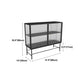 Modern Black Iron Sideboard Glass Doors Cabinets Dining Server for Living Room Clearhalo 'buffet_sideboard' 'Buffets & Sideboards' 'furn' 'furn_buffet_sideboard' 'Furniture' 'furniture_buffet_sideboard' 'Kitchen & Dining Furniture' 5087497