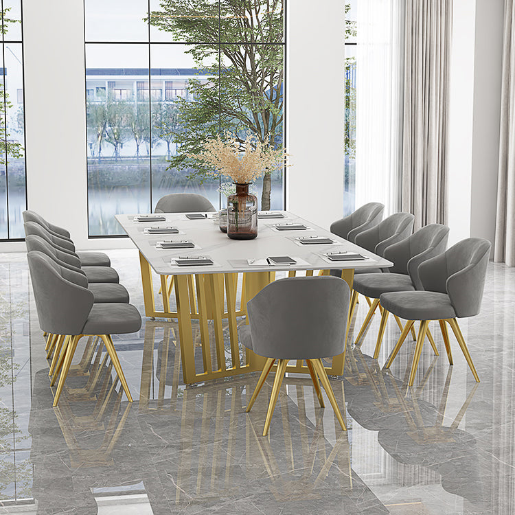 Glam Style Rectangular Office Desk White Top Writing Desk with Sled Base Clearhalo 'furn' 'furn_office_desk' 'Furniture' 'furniture_office_desk' 'Office Desks' 'Office Furniture' 'office_desk' 5087506