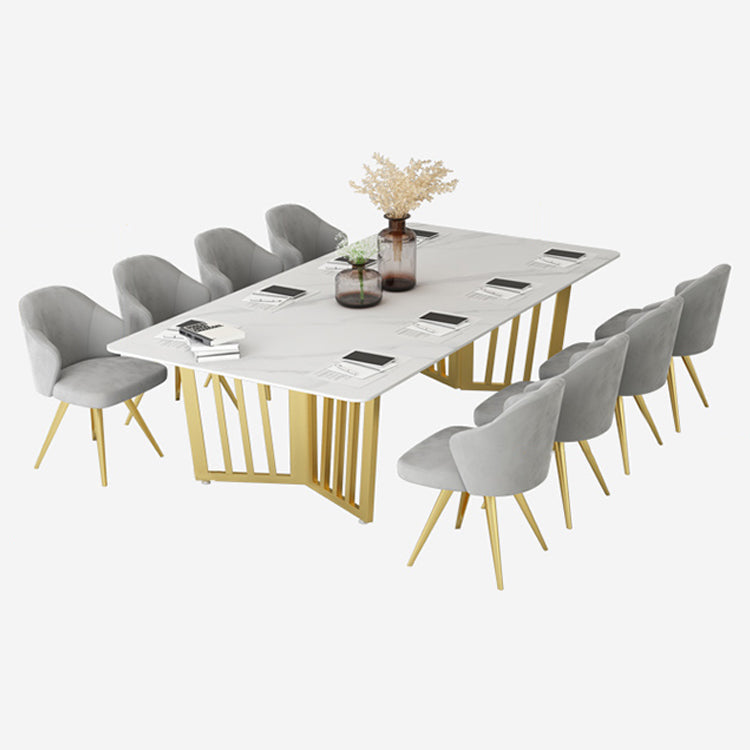 Glam Style Rectangular Office Desk White Top Writing Desk with Sled Base https: res.litfad.com site img item 2022 06 27 5087511 1200x1200.jpg Faux Marble Clearhalo 'furn' 'furn_office_desk' 'Furniture' 'furniture_office_desk' 'Office Desks' 'Office Furniture' 'office_desk' 5087511