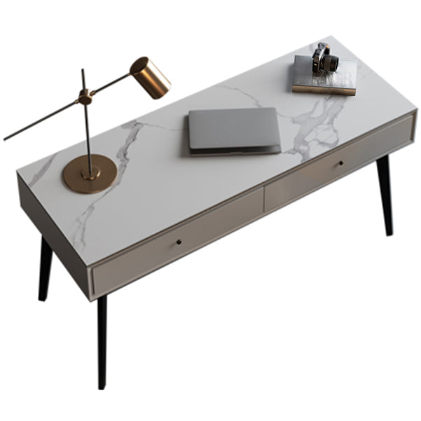 Industrial Style Writing Desk Rectangular Office Desk with Drawers White Clearhalo 'furn' 'furn_office_desk' 'Furniture' 'furniture_office_desk' 'Office Desks' 'Office Furniture' 'office_desk' 5087529