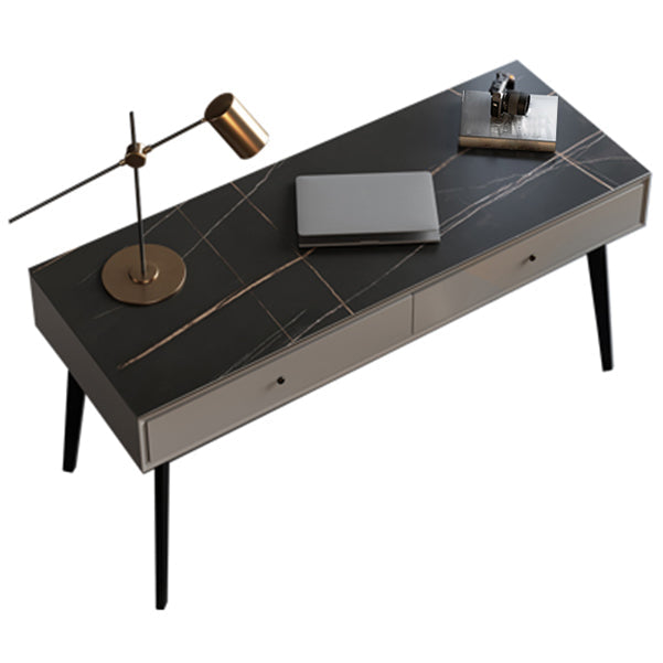 Industrial Style Writing Desk Rectangular Office Desk with Drawers Black Clearhalo 'furn' 'furn_office_desk' 'Furniture' 'furniture_office_desk' 'Office Desks' 'Office Furniture' 'office_desk' 5087531