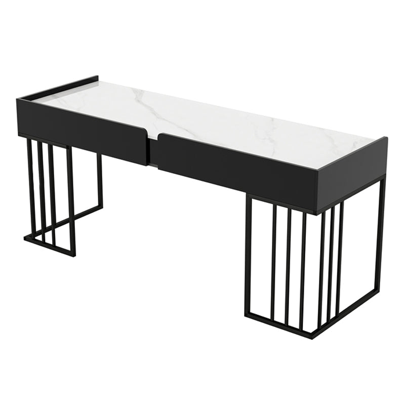 Curved Work Table Home Office Modern Sintered Stone Writing Desk White Clearhalo 'furn' 'furn_office_desk' 'Furniture' 'furniture_office_desk' 'Office Desks' 'Office Furniture' 'office_desk' 5087545