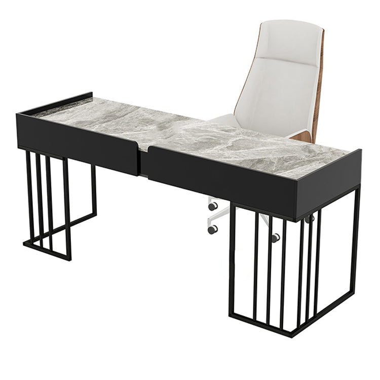 Curved Work Table Home Office Modern Sintered Stone Writing Desk Clearhalo 'furn' 'furn_office_desk' 'Furniture' 'furniture_office_desk' 'Office Desks' 'Office Furniture' 'office_desk' 5087546