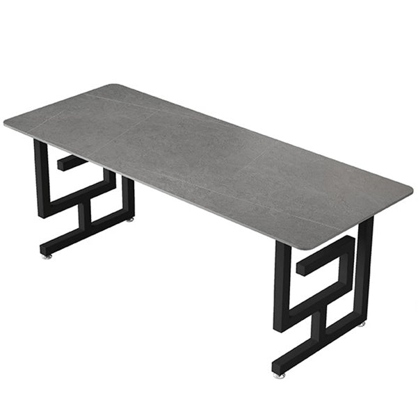 Rectangular Home Office Writing Desk Industrial Style Sled Office Desk Black-Gray Clearhalo 'furn' 'furn_office_desk' 'Furniture' 'furniture_office_desk' 'Office Desks' 'Office Furniture' 'office_desk' 5087595