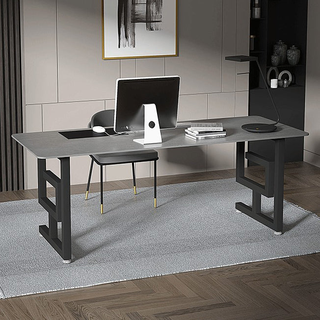 Rectangular Home Office Writing Desk Industrial Style Sled Office Desk Clearhalo 'furn' 'furn_office_desk' 'Furniture' 'furniture_office_desk' 'Office Desks' 'Office Furniture' 'office_desk' 5087605