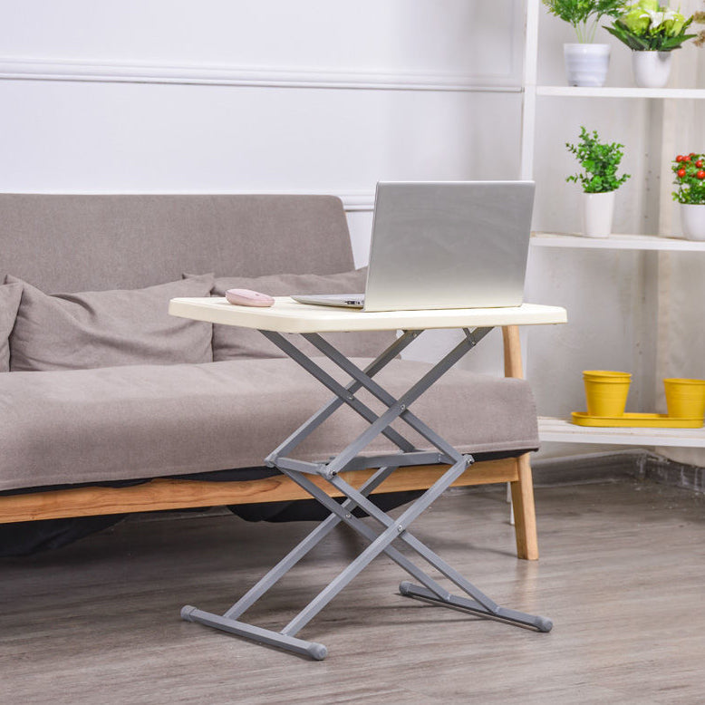 Curved Contemporary Writing Desk Plastic Adjustable Folding Desk,25.2"L x 17.7"W Clearhalo 'furn' 'furn_office_desk' 'Furniture' 'furniture_office_desk' 'Office Desks' 'Office Furniture' 'office_desk' 5087628