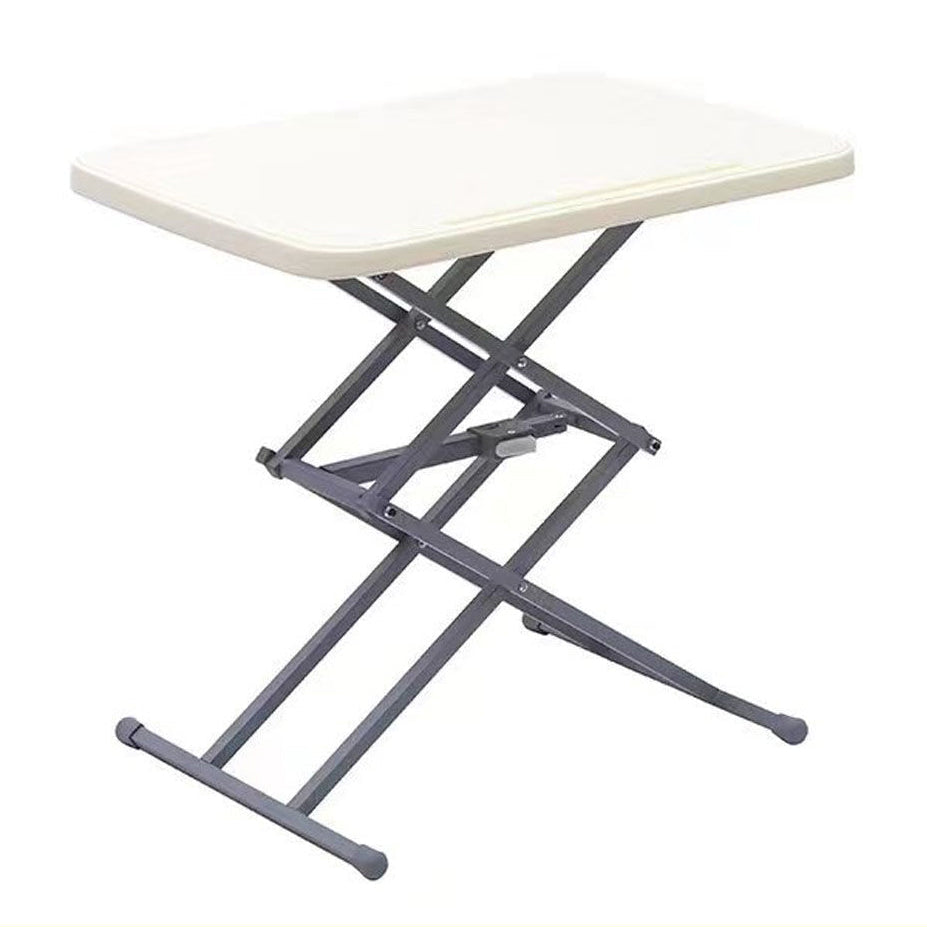 Curved Contemporary Writing Desk Plastic Adjustable Folding Desk,25.2"L x 17.7"W White Clearhalo 'furn' 'furn_office_desk' 'Furniture' 'furniture_office_desk' 'Office Desks' 'Office Furniture' 'office_desk' 5087629