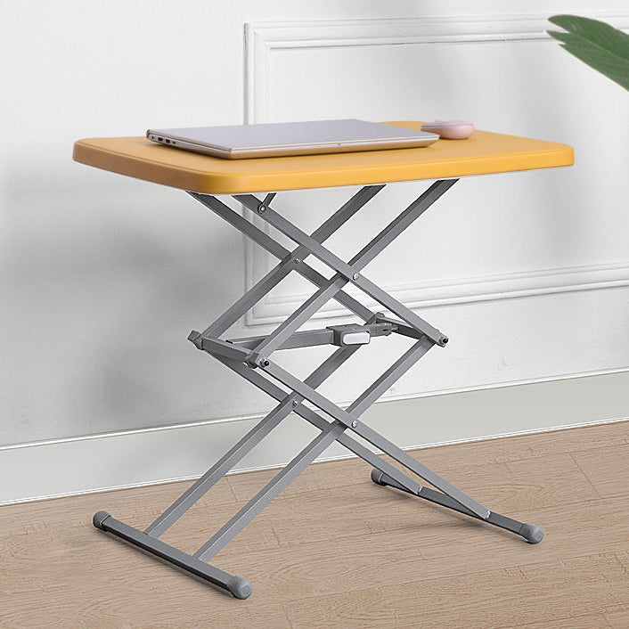 Curved Contemporary Writing Desk Plastic Adjustable Folding Desk,25.2"L x 17.7"W Clearhalo 'furn' 'furn_office_desk' 'Furniture' 'furniture_office_desk' 'Office Desks' 'Office Furniture' 'office_desk' 5087631