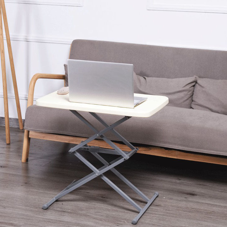 Curved Contemporary Writing Desk Plastic Adjustable Folding Desk,25.2"L x 17.7"W Clearhalo 'furn' 'furn_office_desk' 'Furniture' 'furniture_office_desk' 'Office Desks' 'Office Furniture' 'office_desk' 5087641