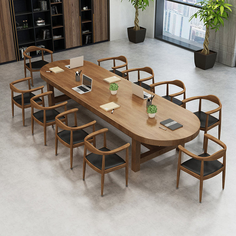 Contemporary Office Writing Desk Solid Wood Oval Writing Desk Clearhalo 'furn' 'furn_office_desk' 'Furniture' 'furniture_office_desk' 'Office Desks' 'Office Furniture' 'office_desk' 5087644