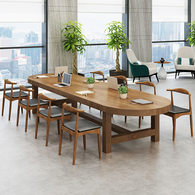 Contemporary Office Writing Desk Solid Wood Oval Writing Desk Clearhalo 'furn' 'furn_office_desk' 'Furniture' 'furniture_office_desk' 'Office Desks' 'Office Furniture' 'office_desk' 5087645