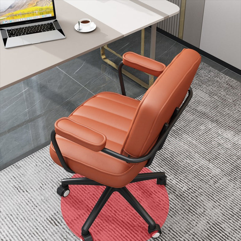 Faux Leather Task Chair Modern Adjustable Tilt Mechanism Office Chair Clearhalo 'furn' 'furn_office_chair' 'Furniture' 'furniture_office_chair' 'Office Chairs' 'Office Furniture' 'office_chair' 5087704
