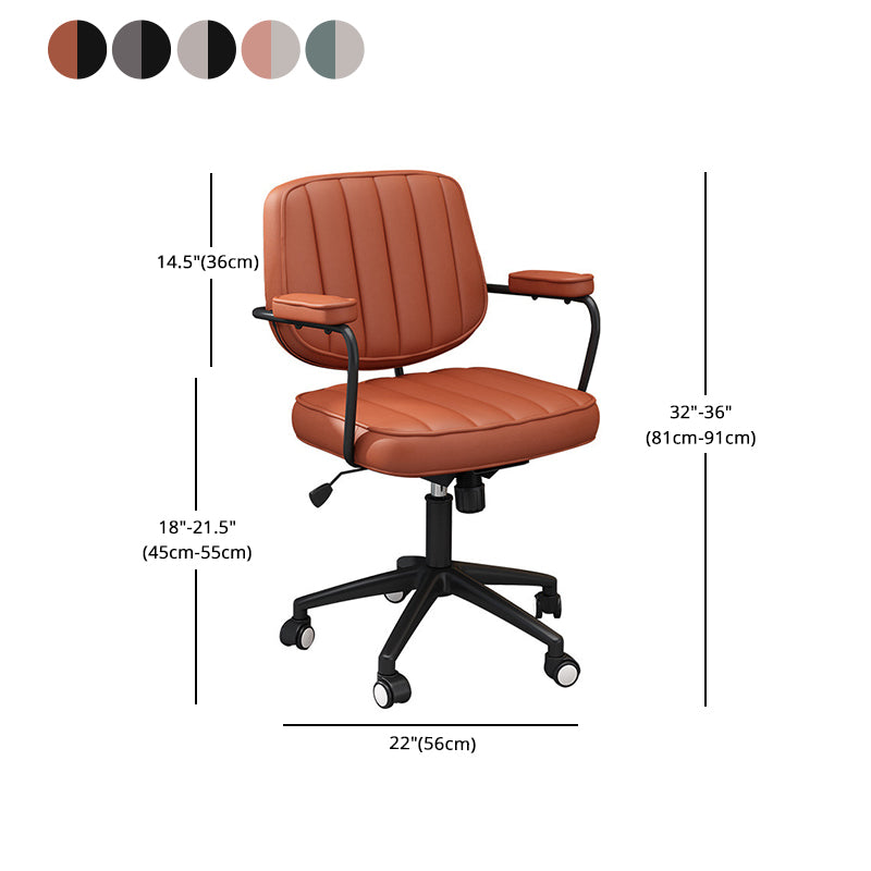 Faux Leather Task Chair Modern Adjustable Tilt Mechanism Office Chair Clearhalo 'furn' 'furn_office_chair' 'Furniture' 'furniture_office_chair' 'Office Chairs' 'Office Furniture' 'office_chair' 5087705