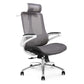 Modern Black and White Chair Home Office Chair with Metal Base White With Headrest Clearhalo 'furn' 'furn_office_chair' 'Furniture' 'furniture_office_chair' 'Office Chairs' 'Office Furniture' 'office_chair' 5087710