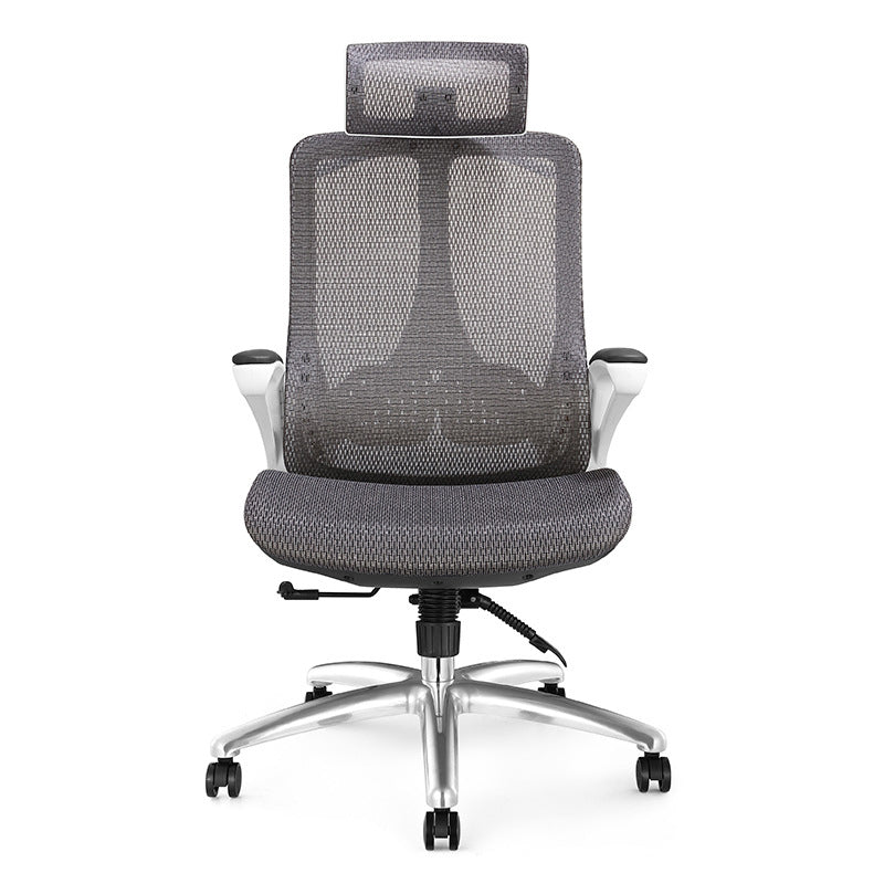 Modern Black and White Chair Home Office Chair with Metal Base Clearhalo 'furn' 'furn_office_chair' 'Furniture' 'furniture_office_chair' 'Office Chairs' 'Office Furniture' 'office_chair' 5087711