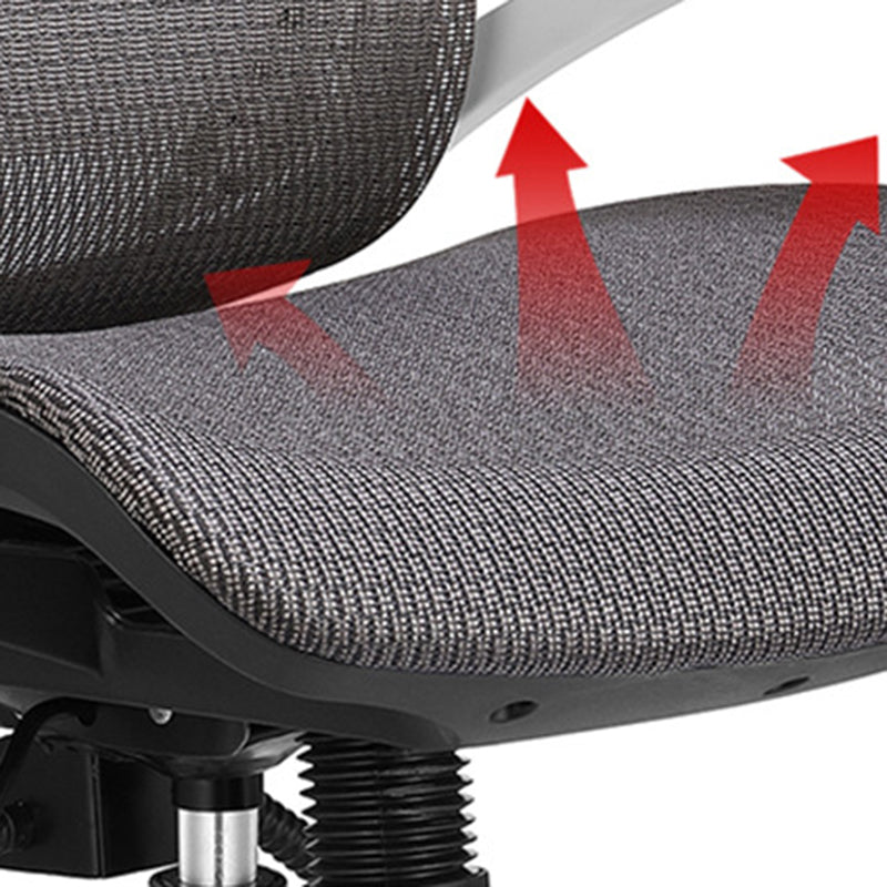 Modern Black and White Chair Home Office Chair with Metal Base Clearhalo 'furn' 'furn_office_chair' 'Furniture' 'furniture_office_chair' 'Office Chairs' 'Office Furniture' 'office_chair' 5087716