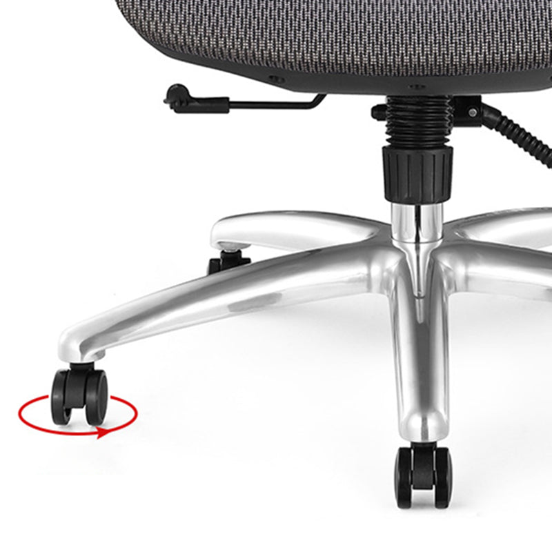 Modern Black and White Chair Home Office Chair with Metal Base Clearhalo 'furn' 'furn_office_chair' 'Furniture' 'furniture_office_chair' 'Office Chairs' 'Office Furniture' 'office_chair' 5087718