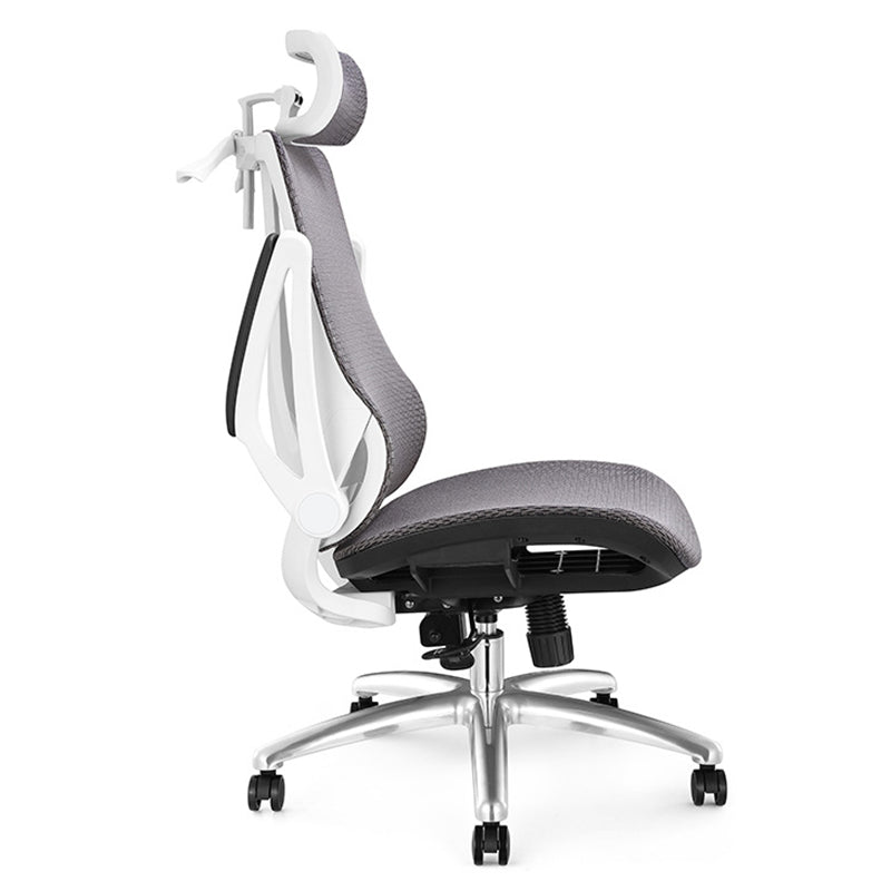 Modern Black and White Chair Home Office Chair with Metal Base Clearhalo 'furn' 'furn_office_chair' 'Furniture' 'furniture_office_chair' 'Office Chairs' 'Office Furniture' 'office_chair' 5087719