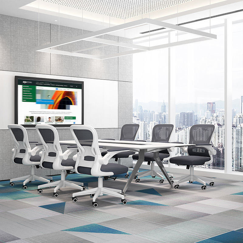 Middle/High Back Office Chair Flip-Up Armrest Adjustable Office Chair Clearhalo 'furn' 'furn_office_chair' 'Furniture' 'furniture_office_chair' 'Office Chairs' 'Office Furniture' 'office_chair' 5087727