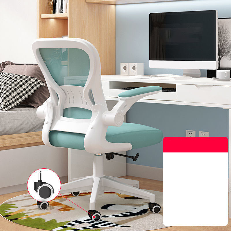 Middle/High Back Office Chair Flip-Up Armrest Adjustable Office Chair Green Without Headrest Clearhalo 'furn' 'furn_office_chair' 'Furniture' 'furniture_office_chair' 'Office Chairs' 'Office Furniture' 'office_chair' 5087736