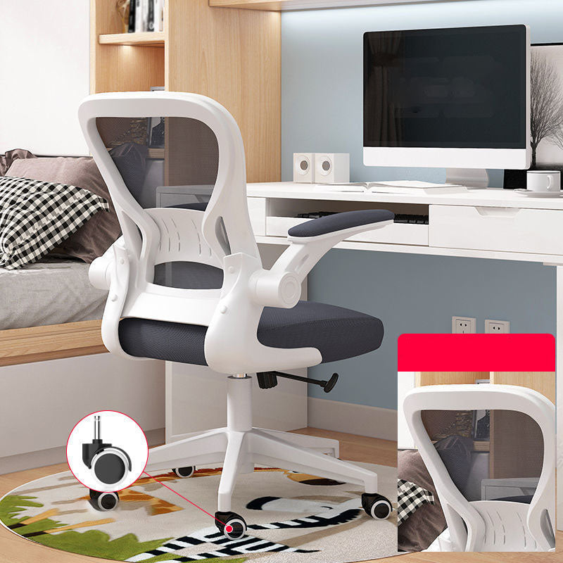 Middle/High Back Office Chair Upholstered Adjustable Arm Office Chair Grey Without Headrest Clearhalo 'Furniture' 'furniture_office_chair' 'Office Chairs' 'Office Furniture' 'office_chair' 5087744