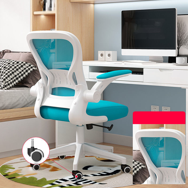 Middle/High Back Office Chair Upholstered Adjustable Arm Office Chair Blue Without Headrest Clearhalo 'Furniture' 'furniture_office_chair' 'Office Chairs' 'Office Furniture' 'office_chair' 5087747