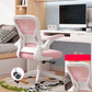 Middle/High Back Office Chair Upholstered Adjustable Arm Office Chair Pink Without Headrest Clearhalo 'Furniture' 'furniture_office_chair' 'Office Chairs' 'Office Furniture' 'office_chair' 5087750
