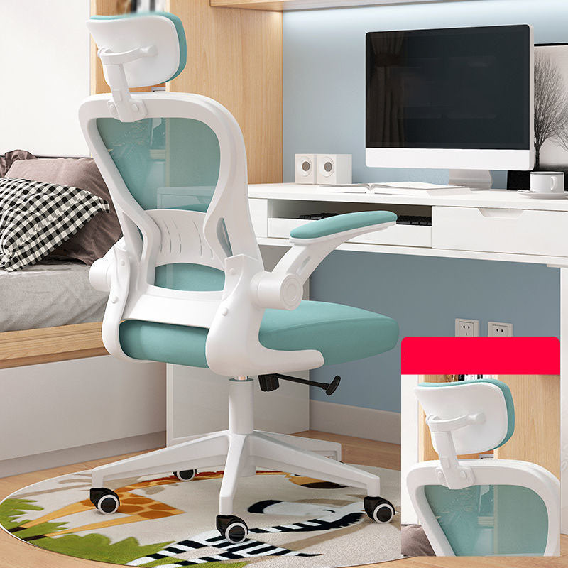 Middle/High Back Office Chair Upholstered Adjustable Arm Office Chair Green With Headrest Clearhalo 'Furniture' 'furniture_office_chair' 'Office Chairs' 'Office Furniture' 'office_chair' 5087753