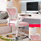 Middle/High Back Office Chair Upholstered Adjustable Arm Office Chair Pink With Headrest Clearhalo 'Furniture' 'furniture_office_chair' 'Office Chairs' 'Office Furniture' 'office_chair' 5087757