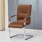 Chrome Metal Base Contemporary Style Task Chair Leather Office Chair Brown 1 Piece Mid-Back (14-22 in.) Clearhalo 'furn' 'furn_office_chair' 'Furniture' 'furniture_office_chair' 'Office Chairs' 'Office Furniture' 'office_chair' 5087768