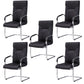 Chrome Metal Base Contemporary Style Task Chair Leather Office Chair Black 5 Piece Set High-Back (Over 22 in.) Clearhalo 'furn' 'furn_office_chair' 'Furniture' 'furniture_office_chair' 'Office Chairs' 'Office Furniture' 'office_chair' 5087787