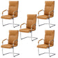 Chrome Metal Base Contemporary Style Task Chair Leather Office Chair Orange 5 Piece Set High-Back (Over 22 in.) Clearhalo 'furn' 'furn_office_chair' 'Furniture' 'furniture_office_chair' 'Office Chairs' 'Office Furniture' 'office_chair' 5087790