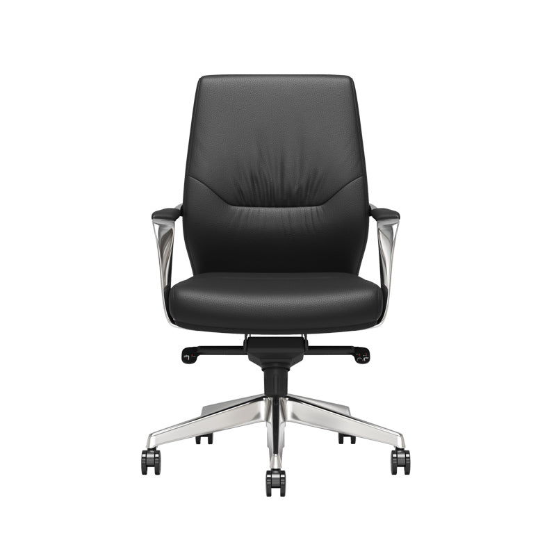 Contemporary Office Chair Lumbar Support No Distressing Fixed Arms Chair Black Casters Included Clearhalo 'furn' 'furn_office_chair' 'Furniture' 'furniture_office_chair' 'Office Chairs' 'Office Furniture' 'office_chair' 5087803