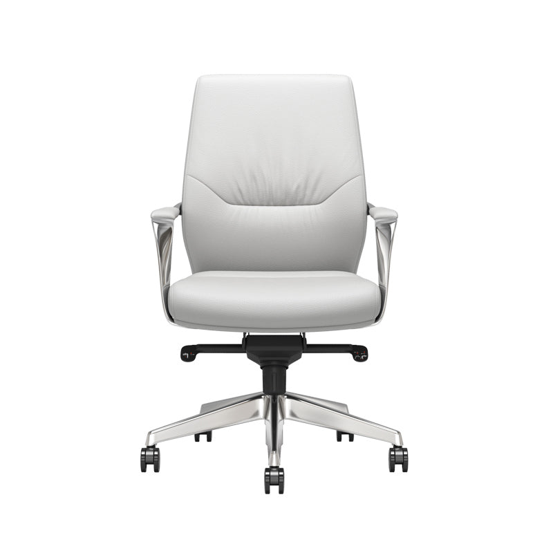 Contemporary Office Chair Lumbar Support No Distressing Fixed Arms Chair White Casters Included Clearhalo 'furn' 'furn_office_chair' 'Furniture' 'furniture_office_chair' 'Office Chairs' 'Office Furniture' 'office_chair' 5087807