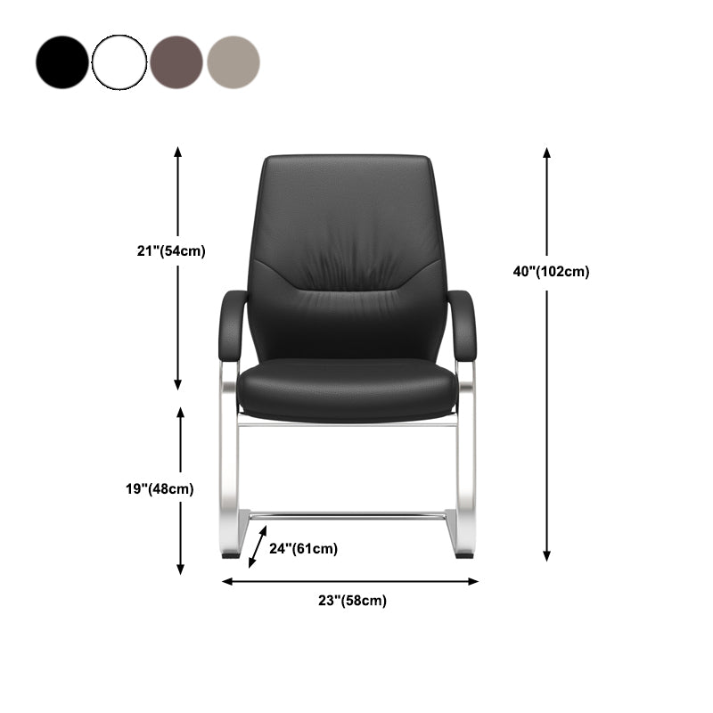 Contemporary Office Chair Lumbar Support No Distressing Fixed Arms Chair Clearhalo 'furn' 'furn_office_chair' 'Furniture' 'furniture_office_chair' 'Office Chairs' 'Office Furniture' 'office_chair' 5087819