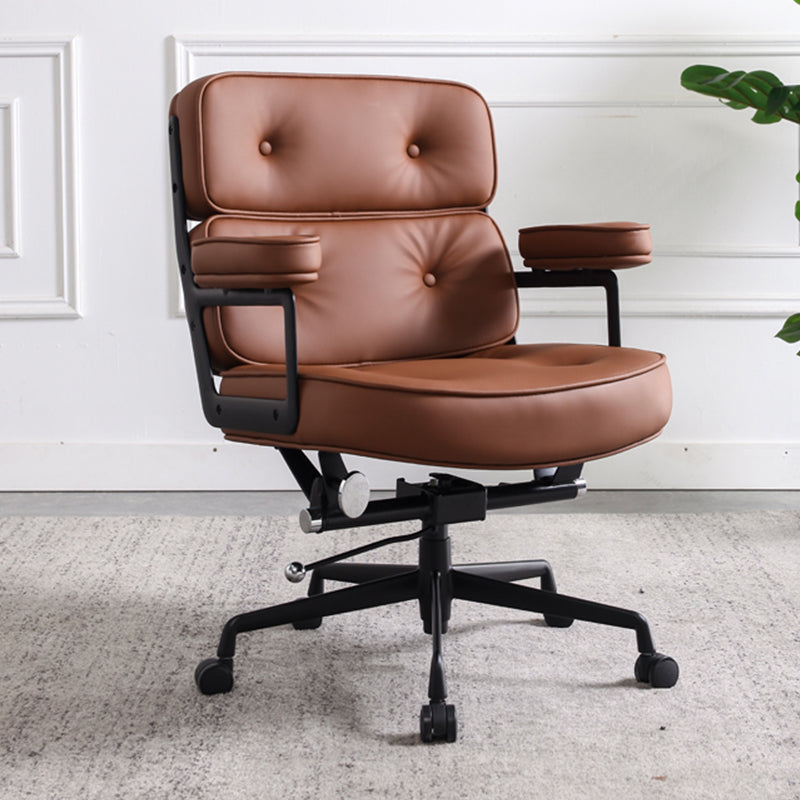Modern & Contemporary Managers Chair Arms Included Executive Ergonomic Chair Brown Black Clearhalo 'Furniture' 'furniture_office_chair' 'Office Chairs' 'Office Furniture' 'office_chair' 5087824