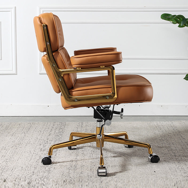 Modern & Contemporary Managers Chair Arms Included Executive Ergonomic Chair Caramel Gold Clearhalo 'Furniture' 'furniture_office_chair' 'Office Chairs' 'Office Furniture' 'office_chair' 5087829