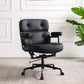 Modern Ergonomic Chair Height-adjustable Leather Fixed Arms Managers Chair Black Clearhalo 'Furniture' 'furniture_office_chair' 'Office Chairs' 'Office Furniture' 'office_chair' 5087857