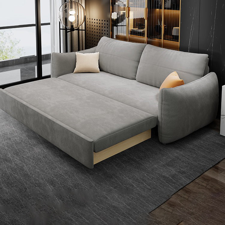 Cama de sofá resistente a manchas estándar de brazo cuadrado contemporáneo en gris