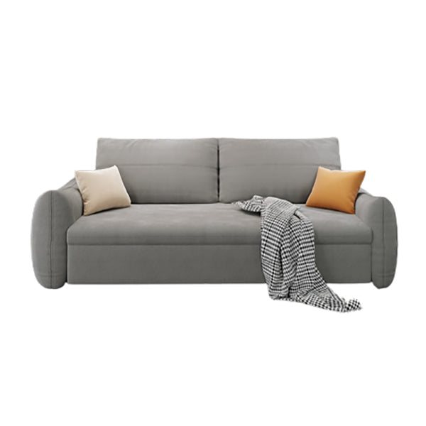 Cama de sofá resistente a manchas estándar de brazo cuadrado contemporáneo en gris