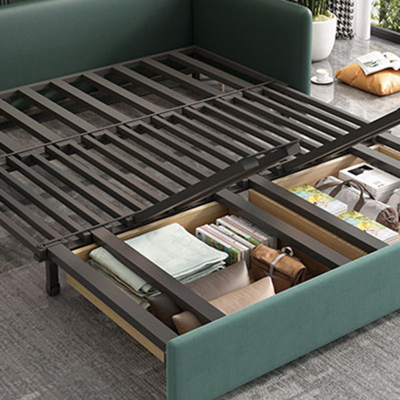 Contemporary Square Arm Convertible Slipcovered Bed Sofa Couch Clearhalo 'furn' 'furn_sofas' 'Furniture' 'Living Room Furniture' 'Sofa' 'sofas' 5090744