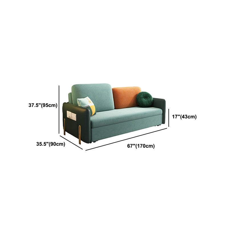 Contemporary Square Arm Convertible Slipcovered Bed Sofa Couch Clearhalo 'furn' 'furn_sofas' 'Furniture' 'Living Room Furniture' 'Sofa' 'sofas' 5090750